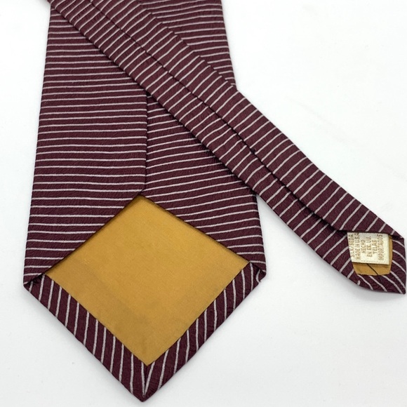 Vintage Claiborne silk burgundy & grey striped tie - Picture 4 of 4